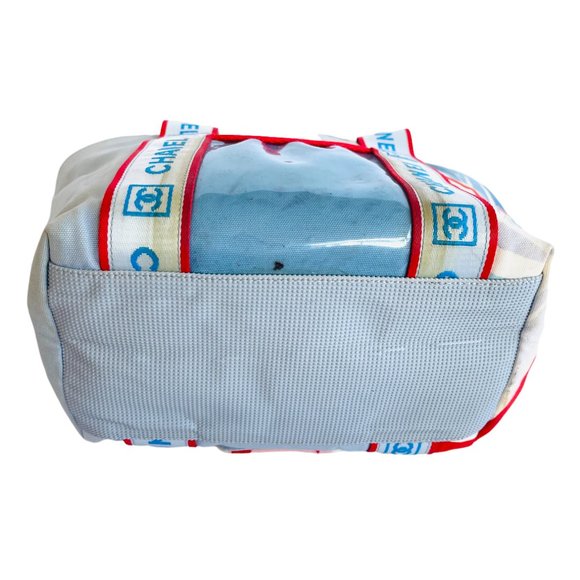 Chanel Bag Cc Surf Mini Beach Blue Canvas Tote - Picture 3 of 11